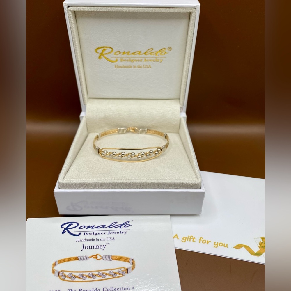 RONALDO JOURNEY 14K Gold & Sterling Silver Bracelet; NEW; 6; Cards included.